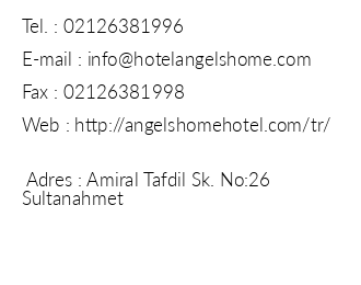 Angels Home Hotel iletiim bilgileri